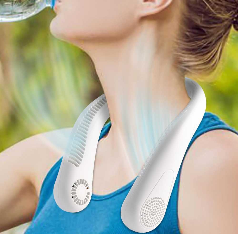 Portable Neck Fan – USB Rechargeable Bladeless Cooling System
